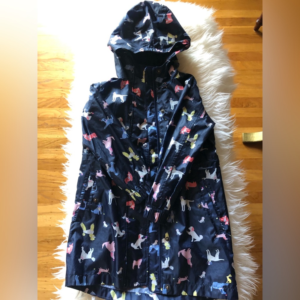 Joules dark navy blue London dog rain jacket